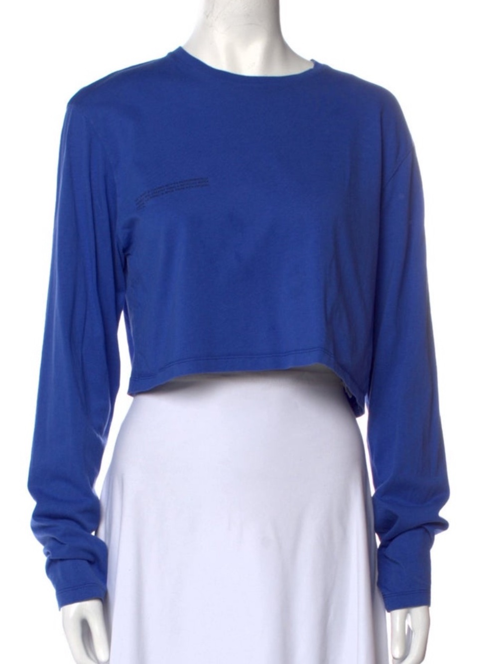 Pangaia Cropped Long Sleeve Top in Royal Blue